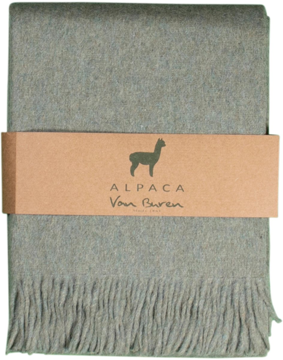 Van Buren - Alpaca wollen plaid - Licht groen - Deken van alpaca wol - 200x150cm