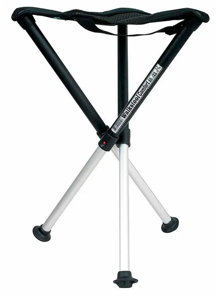Walkstool - 3-Poots krukje - Comfort 55 cm - Verstelbaar - Zwart