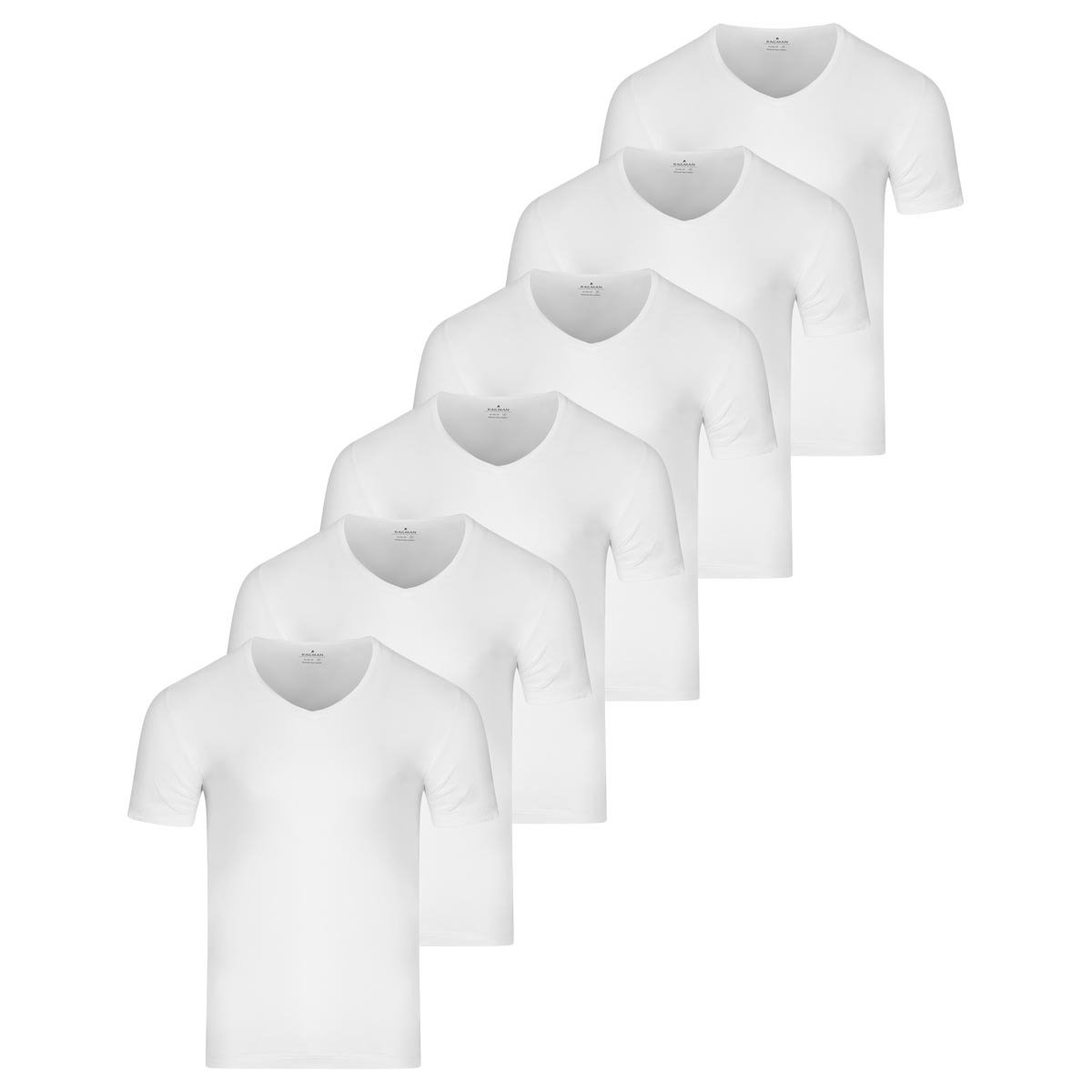 RAGMAN Heren onder t-shirts 6 pack Basic