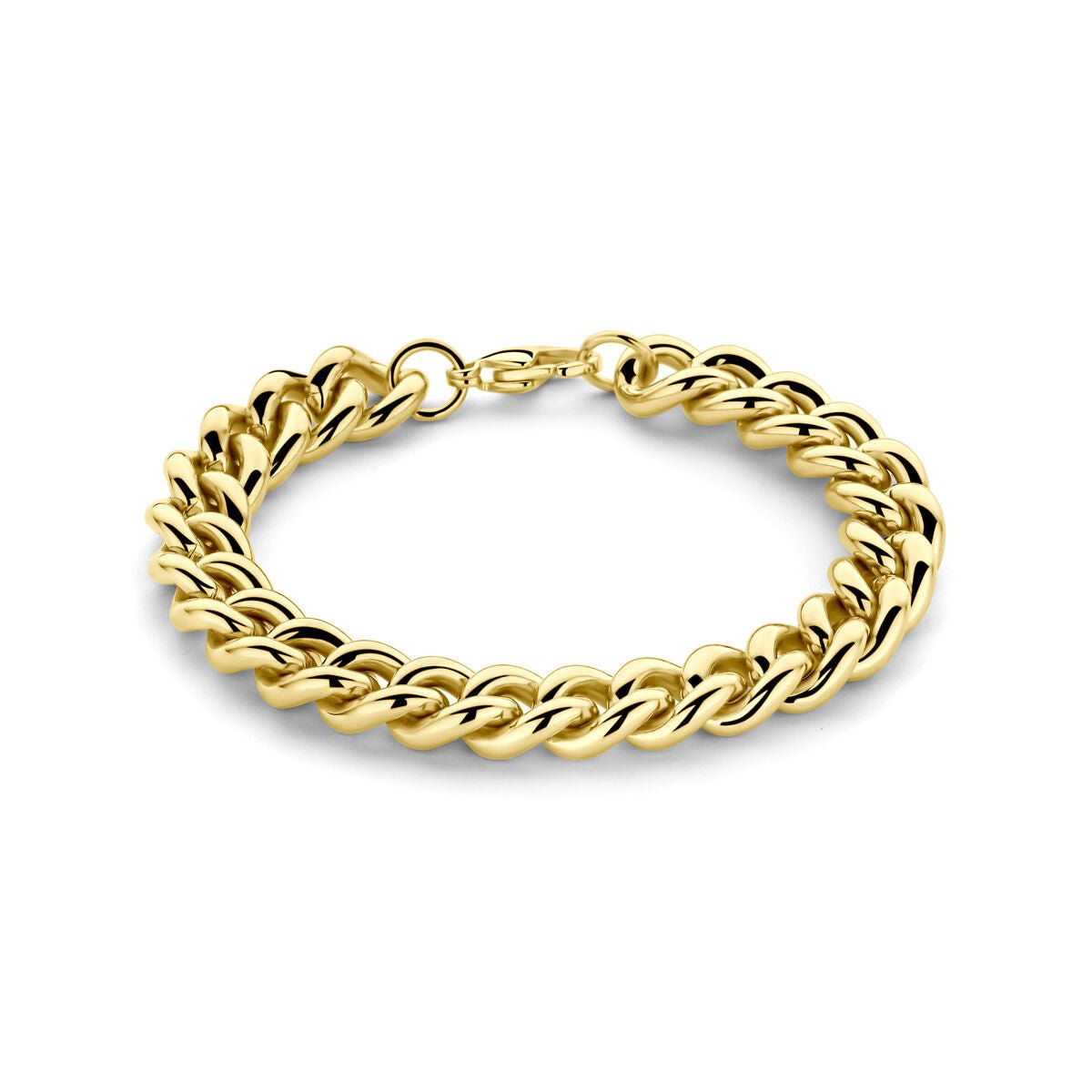 Edelstalen armband gourmette ion plating 10 mm 19 cm - 6506152