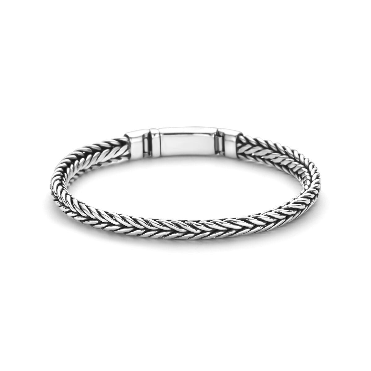 Zilveren geoxideerde armband oxi vossestaart 7 mm 21 cm - 1101838