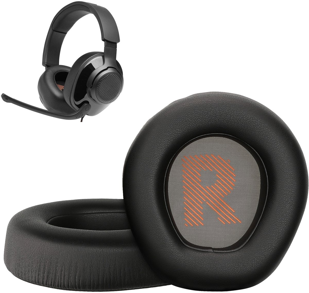 kwmobile 2x oorkussens geschikt voor JBL Quantum 300 - Earpads voor koptelefoon in zwart