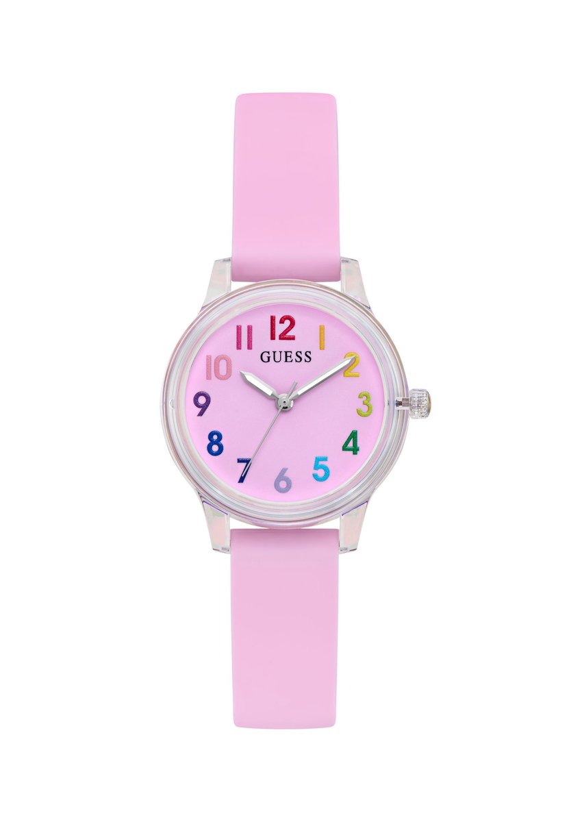 Guess Jesse Quartz Analoog Horloge Roze Doos: 100% Bio-Based Nylon | Armband: 100% Siliconen 32 mm GK0002G11