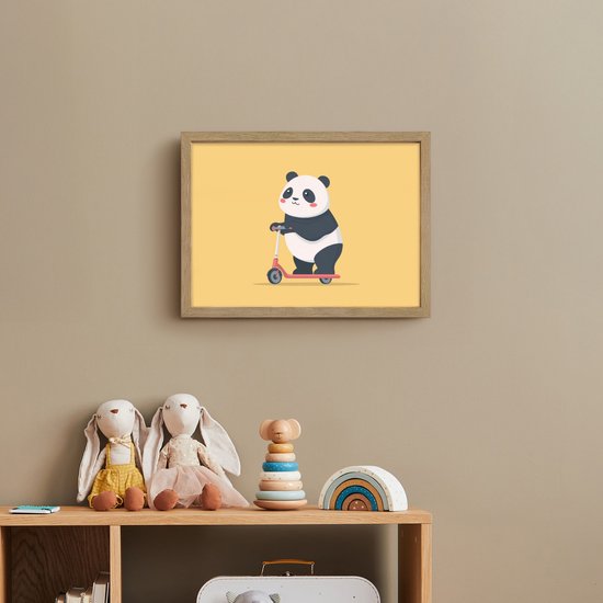 Nachtlampje 40x30 cm - Kinder lamp - Panda - Step - Geel - Tafellamp kinderkamer draadloos - Slaapkamer lampje - Bedlamp kinderen - Kinderlampje - Wandlamp babykamer - Nachtlampjes van Merkloos — afbeelding 3