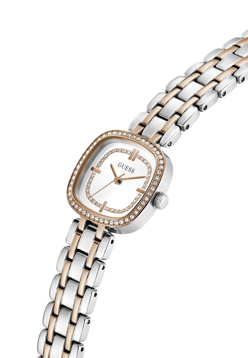 Guess Hazel Quartz Analoog Horloge Tweekleur En Wit Kast: 100% Roestvrij Staal | Armband: 100% Roestvrij Staal 25 mm GW1018L1, GW1018L2, GW1018L3, GW1018L4, GW1018L5, GW1018L6