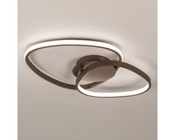 Lumidora Plafondlamp 75626 - Plafonniere - STELLA - 2 Lichts - Ingebouwd LED - 30.0 Watt - 3000 Lumen - 2700 Kelvin - Bruin - Metaal - Met dimmer