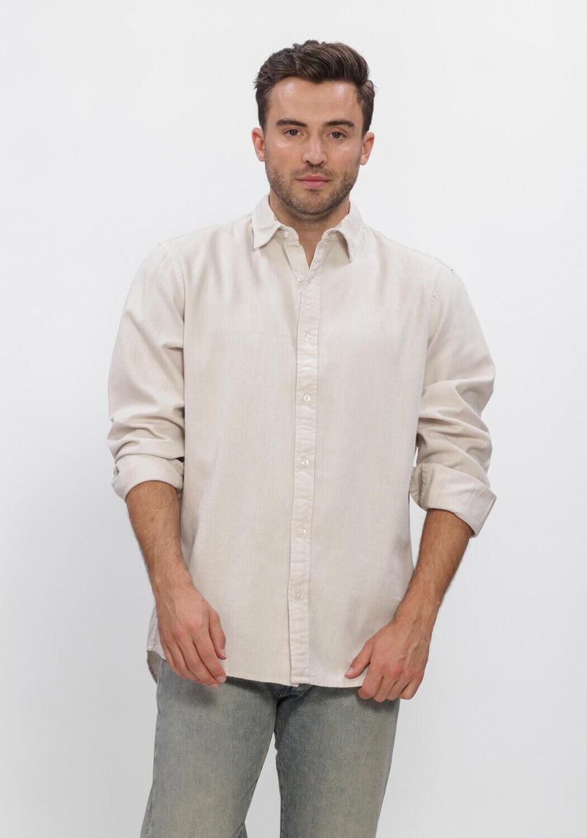 G-Star Raw Clean Regular Shirt Ls met lange mouwen Heren Ecru Creme