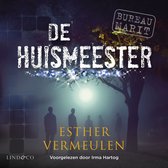 Boekomslag van 'De Huismeester' met de tekst 'BUREAU MARIT' en 'DE HUISMEESTER' door Esther Vermeulen.