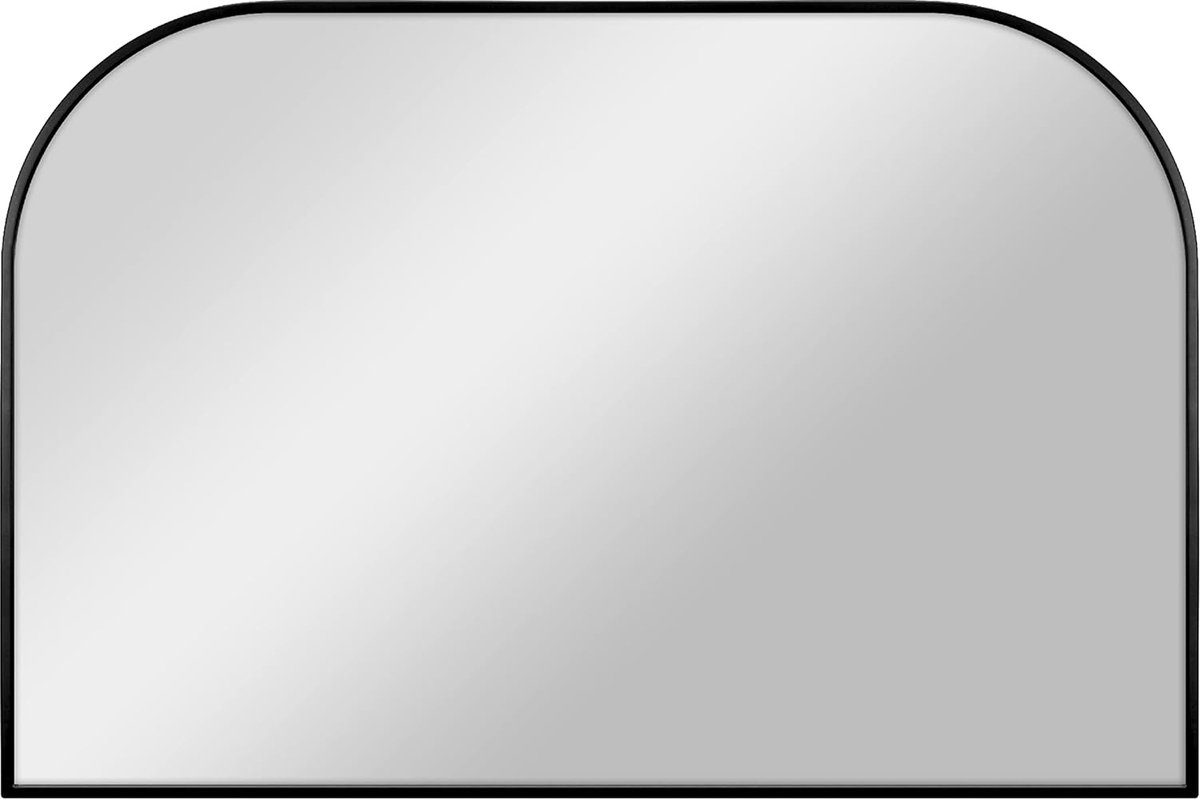 Grote Wandspiegel - Decoratieve Spiegel - Woonkamer Decoratie - Naadloos Metalen Frame - 61 x 91 cm - Zwart