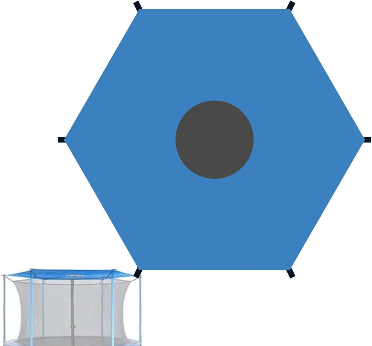 Trampoline-tent waterdicht - Zonnebescherming - Afdekking - Anti-UV - 6 Stangen - Duurzaam Oxford-materiaal - Trampolinezonnescherm