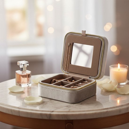 Luxe geschenkdoos met ledlicht voor armbanden, sieraden en armbanden, sieradendoos van fluweel met interne ledverlichting, sieradendoos, opslag, voor bruiloft, verlovingsvoorstel (rood