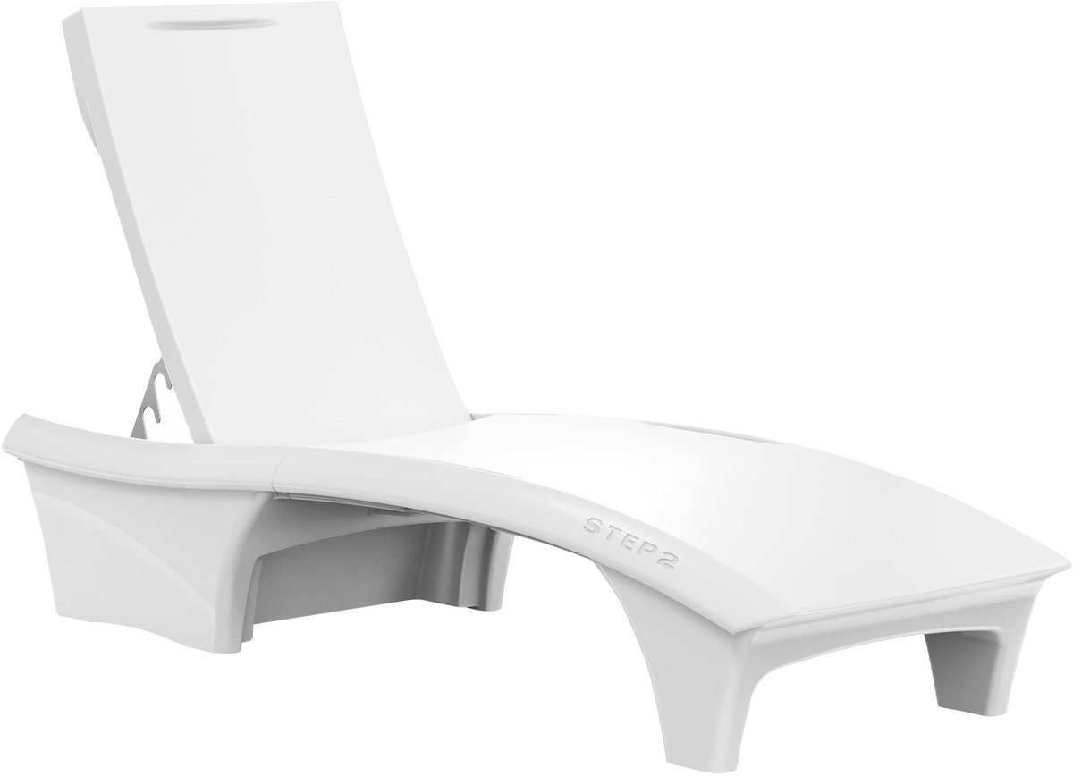 Step2 Vero Zwembad Ligbed Wit – Pool Ligbed voor Zonneplateau – Kunststof Ligbed – Met 5 Standen – Geschikt voor in het Zwembad of op Terras – Tot 136 kg