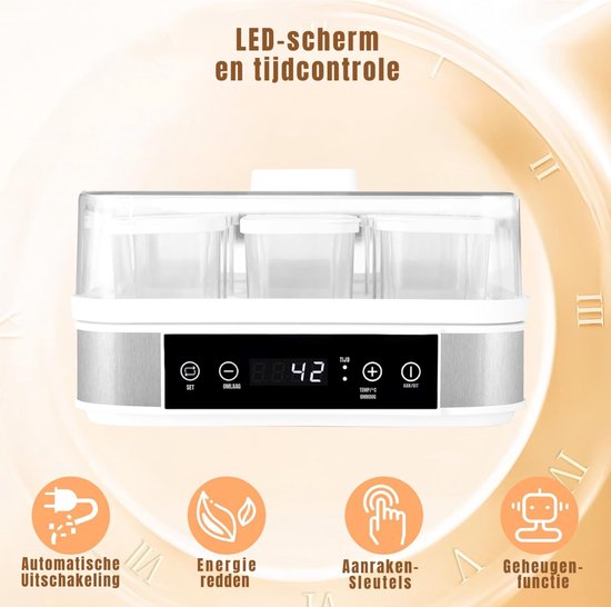 Zyrex® Yoghurtmaker - Citruspers - Ijsmachine - Wit - ‎32cm x 32cm x 19cm van Merkloos — afbeelding 3