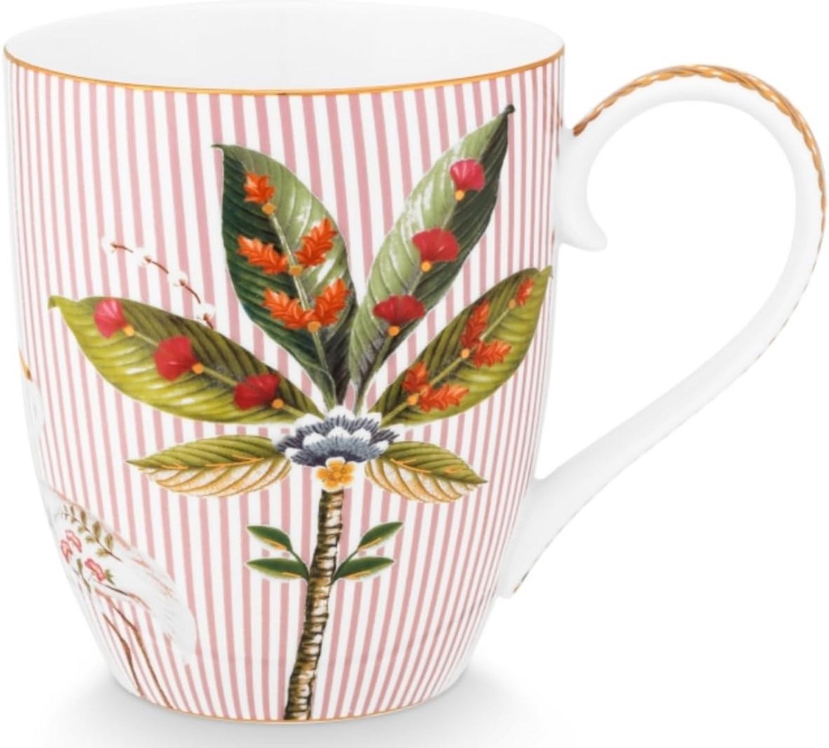 Grote Roze Mok met Hengsel - 450 ml - Botanische Tuin Design