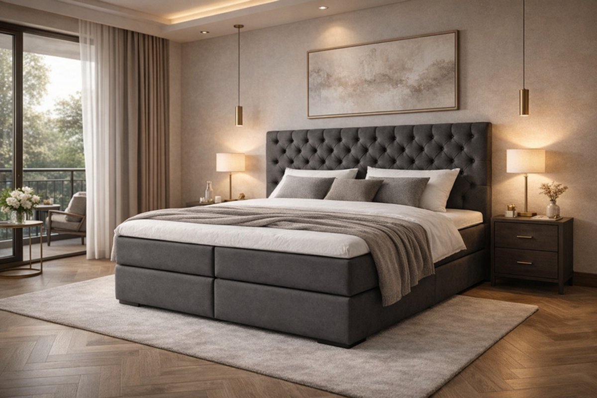 Boxspring Eindhoven Compleet van DER Bedding - OP MAAT & Verkrijgbaar in veel diverse kleu