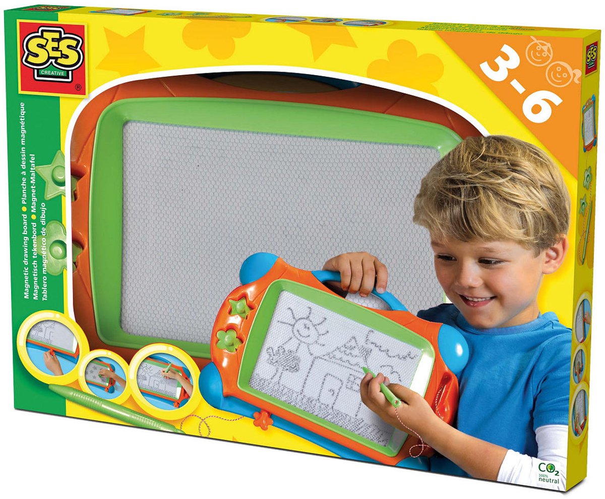 SES Creative – Magnetisch Tekenbord – 25x34 cm – Inclusief Pen en 2 Stempels – Montessori Speelgoed vanaf 3 jaar — afbeelding 6