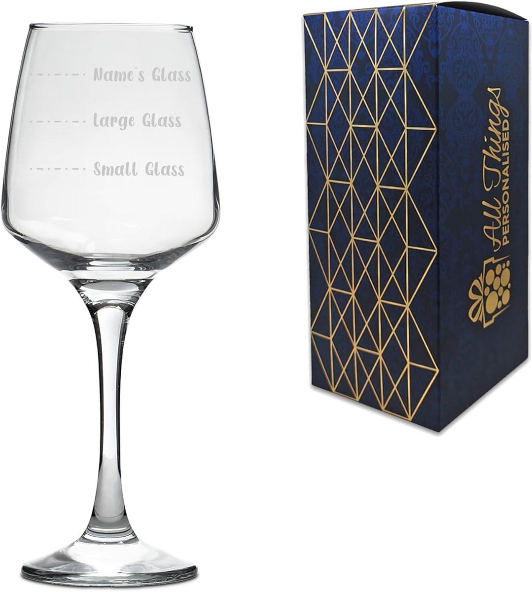 Gepersonaliseerd Wijnglas met Naam en Grappige Maatverdeling - Uniek Cadeau