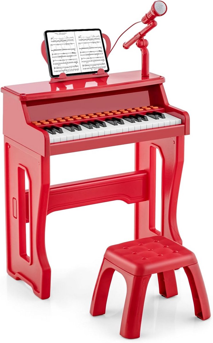 Elektronische Kinderpiano met 37 Toetsen, Microfoon en Kruk
