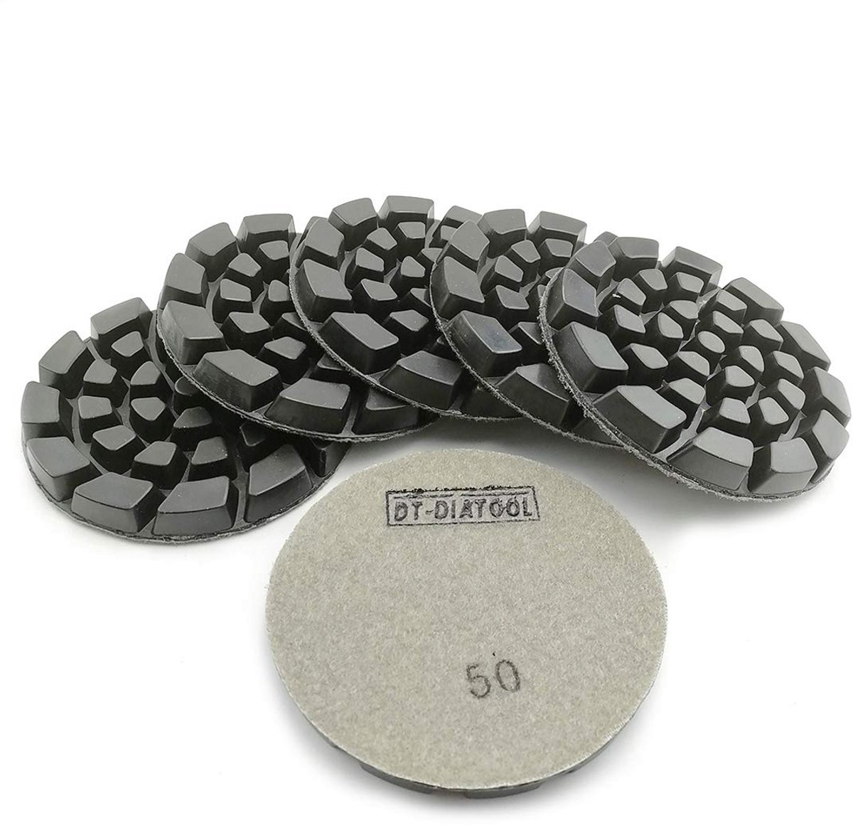 Diamant Polijstpads voor Beton, Cement en Terrazzo (100mm) - Droog & Nat Gebruik - Korrel 50 (6 stuks)