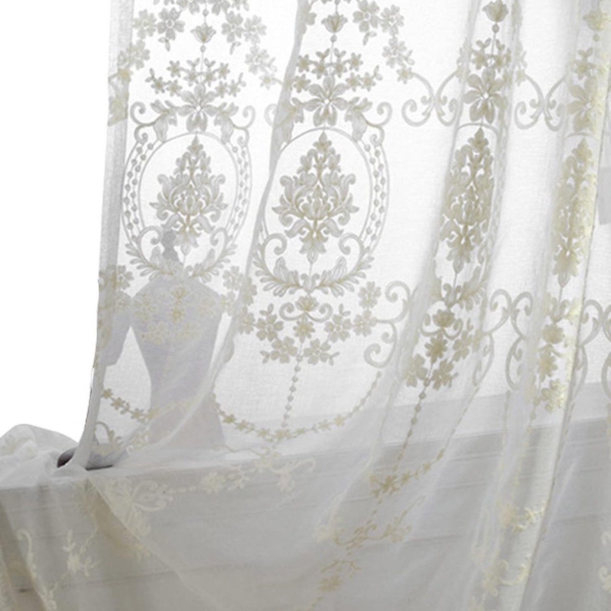 2 Witte Pure Gordijnen - Doorzichtig Voile Gordijnpanelen voor Woonkamer en Slaapkamer (14