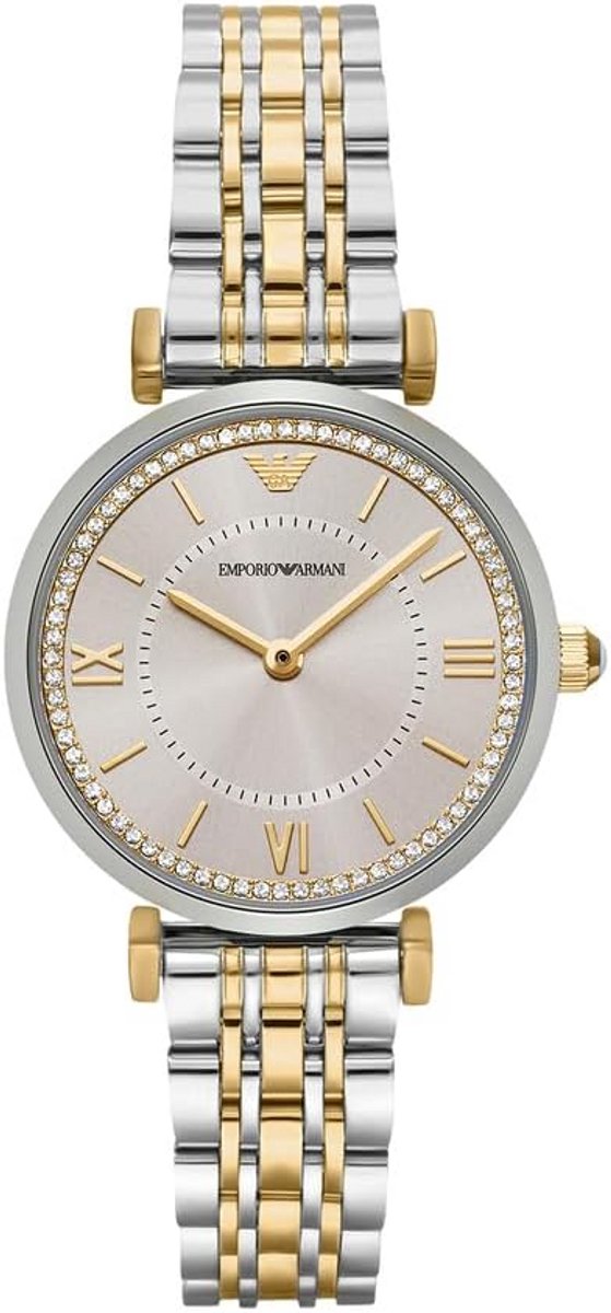 Dames Analoog Quartz Horloge met Roestvrij Stalen Band Champagne Wijzerplaat