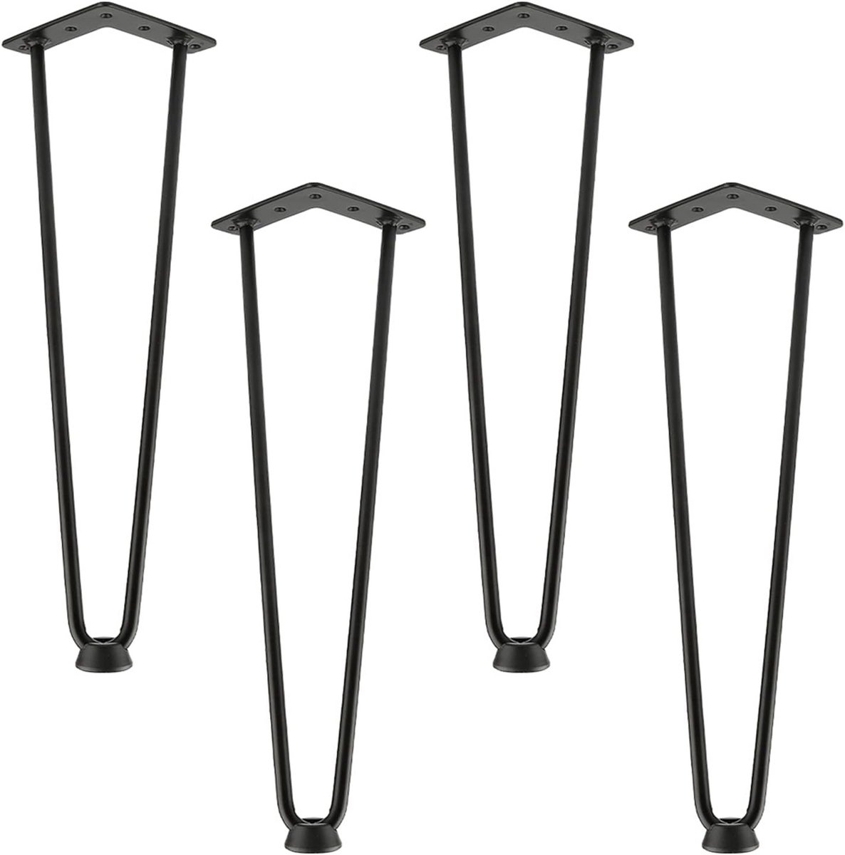 Set van 4 Zwarte Metalen Tafelpoten Hoogte 50 cm voor Meubels