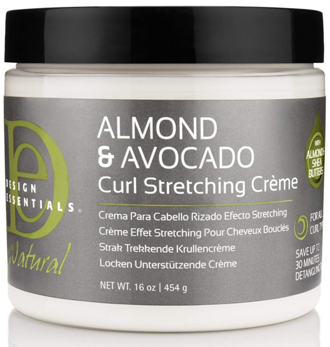Design Essentials - Natural Almond & Avocado Curl Strechting Cream - 473ml