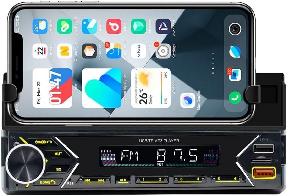 Autoradio met Navigatiehouder, Dual USB Opladen en FM Radio