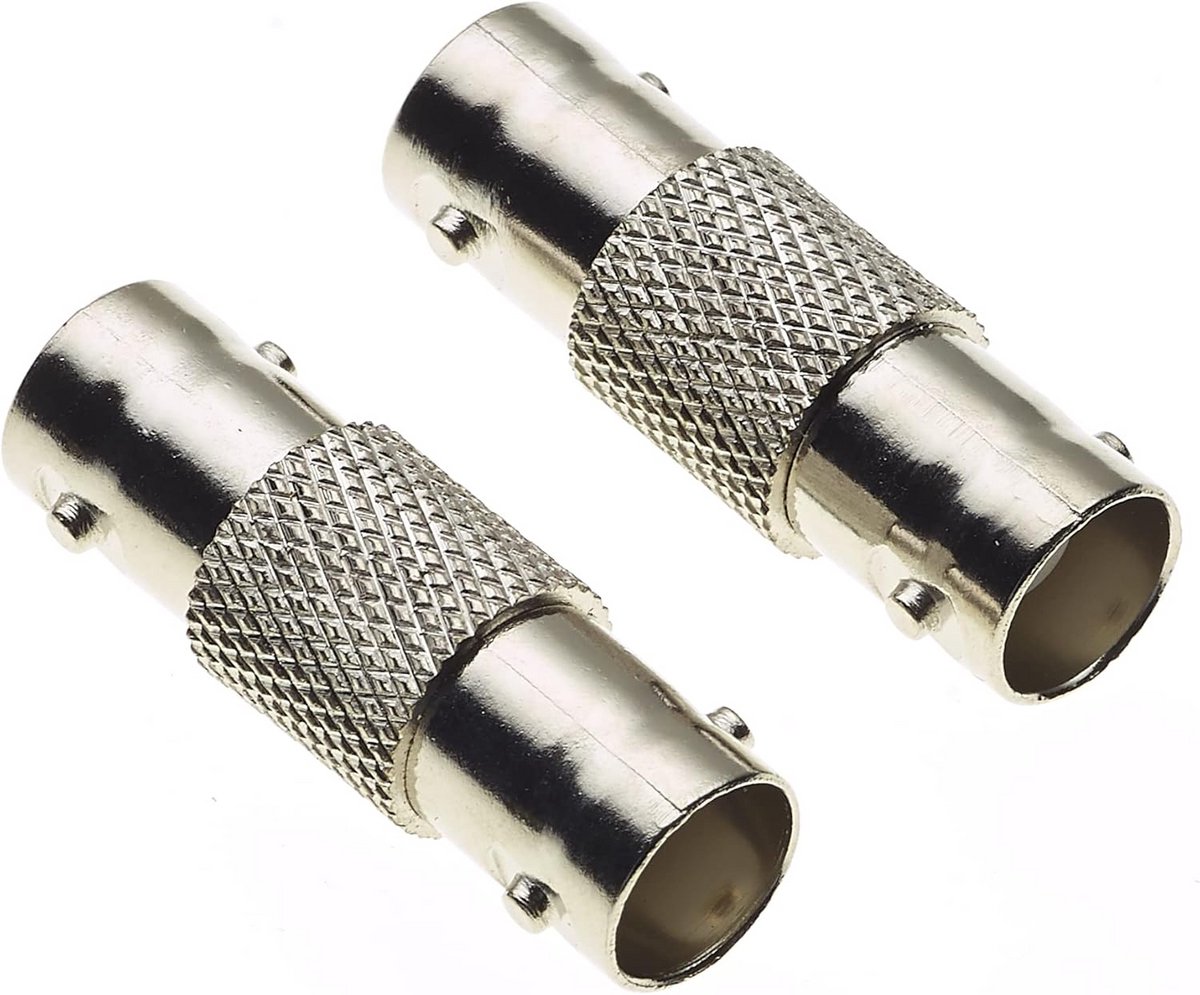 BNC Inline Adapter Vrouwelijk naar Vrouwelijk voor CCTV Kabelverlenging - 2 Stuks