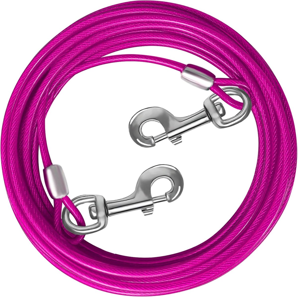 Hondenlijn - Buitenlijn - Tuin Veiligheid - Roestvrij Staal - Tot 50 kg - Roze