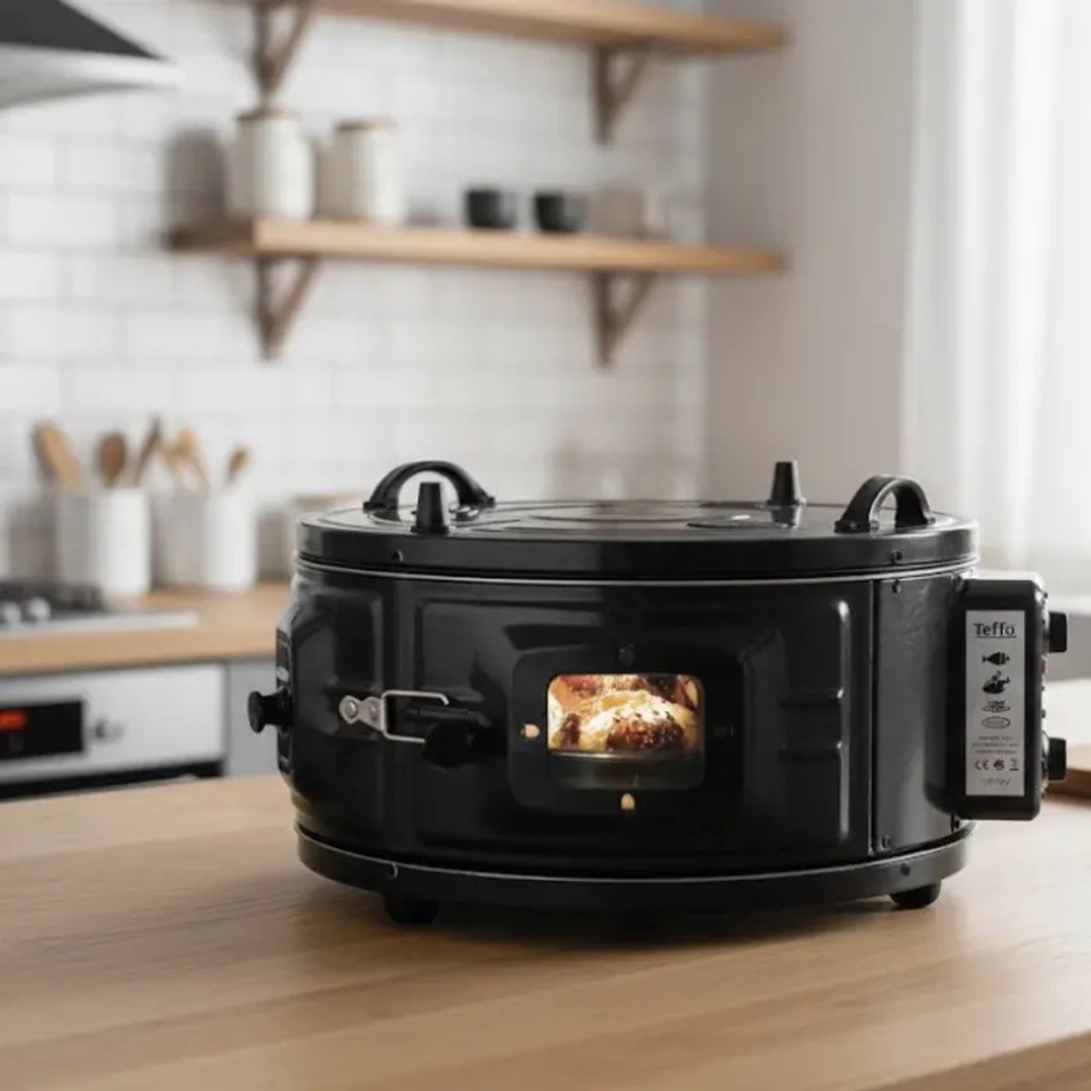 Teffo Vrijstaande Ronde Oven - 32L - Elektrische Oven - Zwart – foto 4