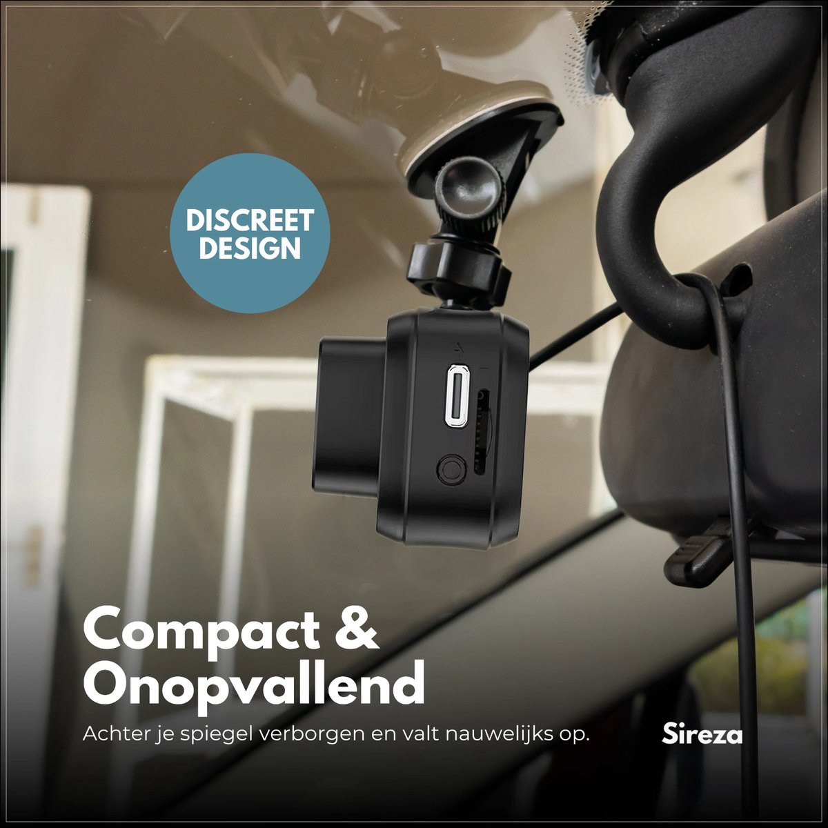 Sireza® D3 - Dashcam - Dashcam Voor Auto - Dual Dashcam - Ultra 4K & UHD - Voor en Achter Camera - WiFi - 2 inch met App - GPS live locatie + snelheid - 64GB SD Kaart - Loop Opname - G Sensor -mini koevoet - NL/FR/ENG Handleiding + NL Systeem – foto 3