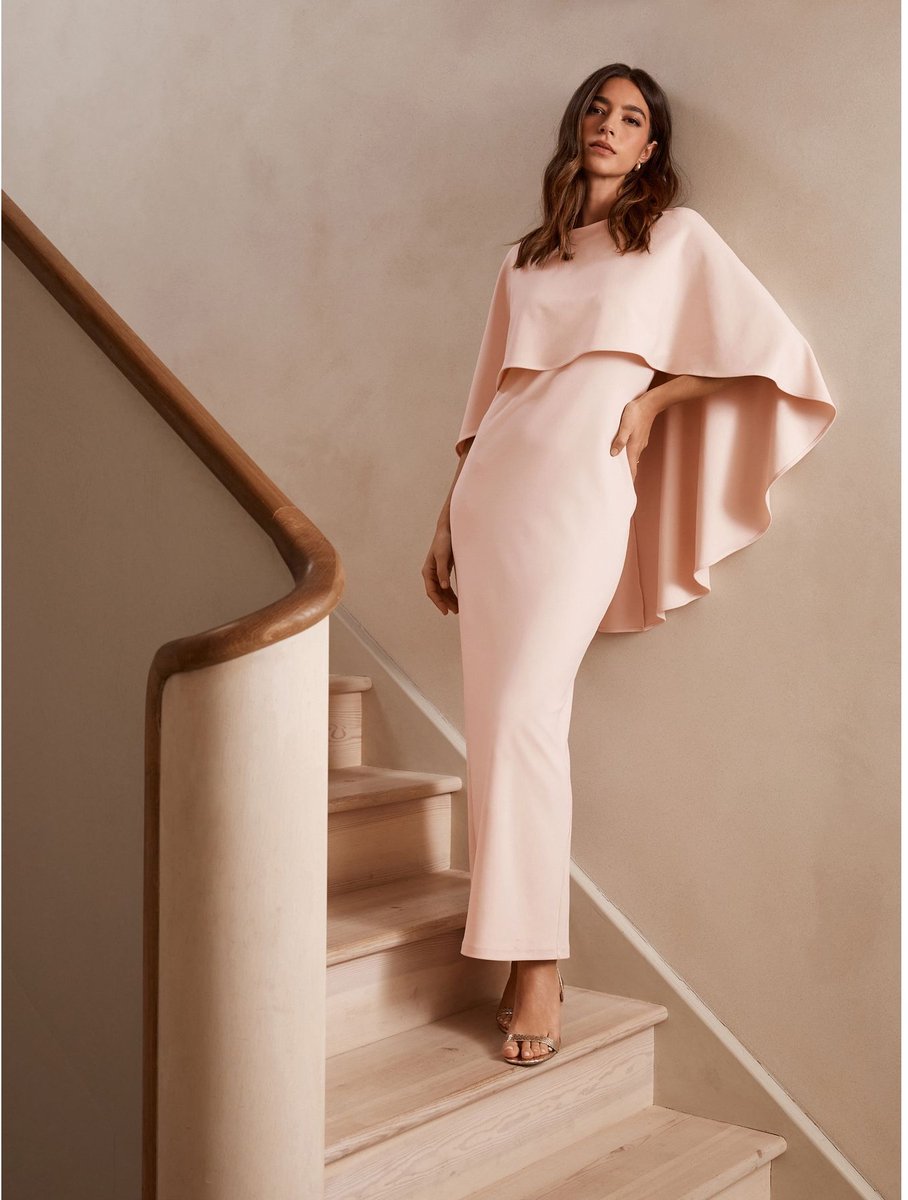 Next - Dames - Lange jurk met cape - Roze