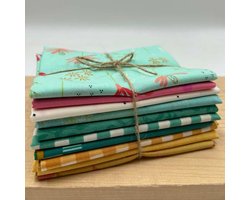 Katoenen Stofpakket - Fat Quarters - Patchwork Maken - Gemaakt in Japan - 10 Stuks 45x55cm - Bloemenprints
