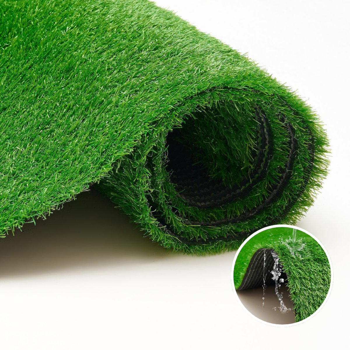 Tapiso Natural Deluxe Grastapijt Kunstgras Groen voor Tuin Balkon Terras Veranda Hoogte 20 mm Maat- 133x100