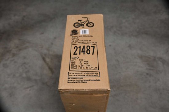 Volare Miracle Kinderfiets - Meisjes - 14 inch - Mat Zwart - Prime Collection van Volare — afbeelding 3