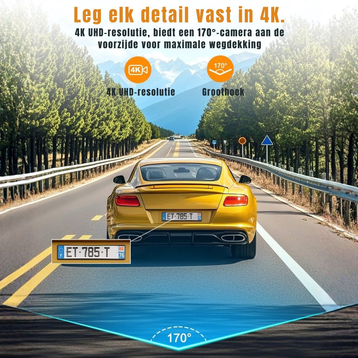 DnA® Dashcam - Dashcam Voor Auto - Dashcams - Dashcam Voor Auto Voor en Achter - Dashcam Draadloos - Zwart - 22cm x 14cm x 6cm – foto 5