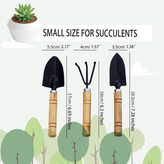 Tuingereedschap Set - Mini Tuin Tools - Binnen Tuinieren - Dikke Handgrepen - 20x7x2 cm van Tuingereedschap. — afbeelding 5