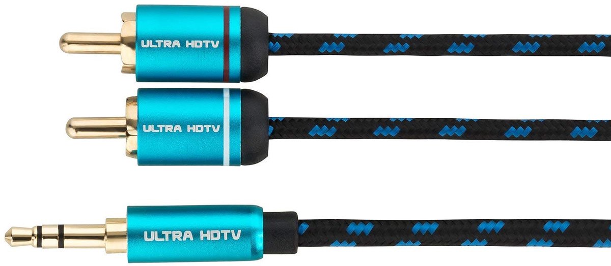 Premium Cinch Kabel - AUX RCA - Audio Verbinding - Vergulde Contacten - 1 Meter - Zwart