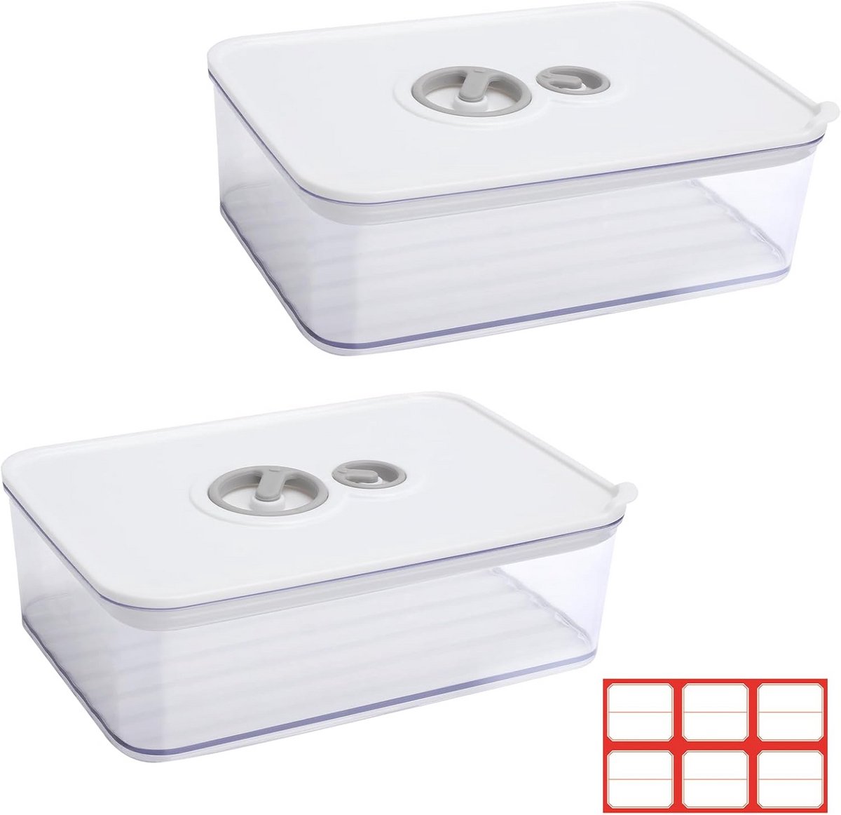 Kaas en Vleesdozen - Koelkast Organizer - Voedsel Bewaren - Met Timer Functie - 1250 ml - Wit