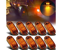 10 stuks - Markeringslichten - 12/24V - Zijlichten voor aanhangers - Waterdicht - Geschikt voor vrachtwagens, campers en caravans - Zwart