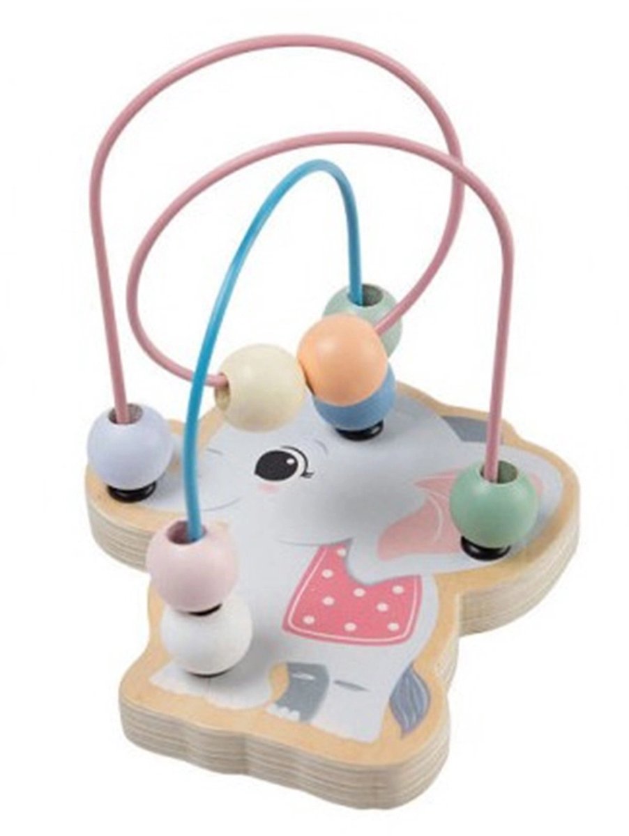 Jouèco Kralenbaan Olifant voor de Allerkleinsten - 12.5cm hoogte - Kralenspiraal