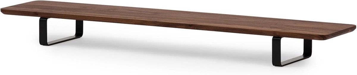 Monitorstandaard Dubbel - Bureau Verhoger - Ergonomisch Werken - Handgemaakt Walnoothout - 105x23 cm - Walnoot