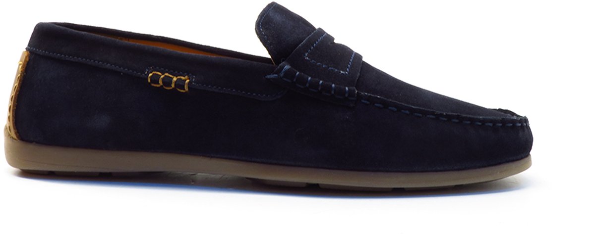 Alberto Torresi Navy instapper M077168 Navy + cognac Blauw