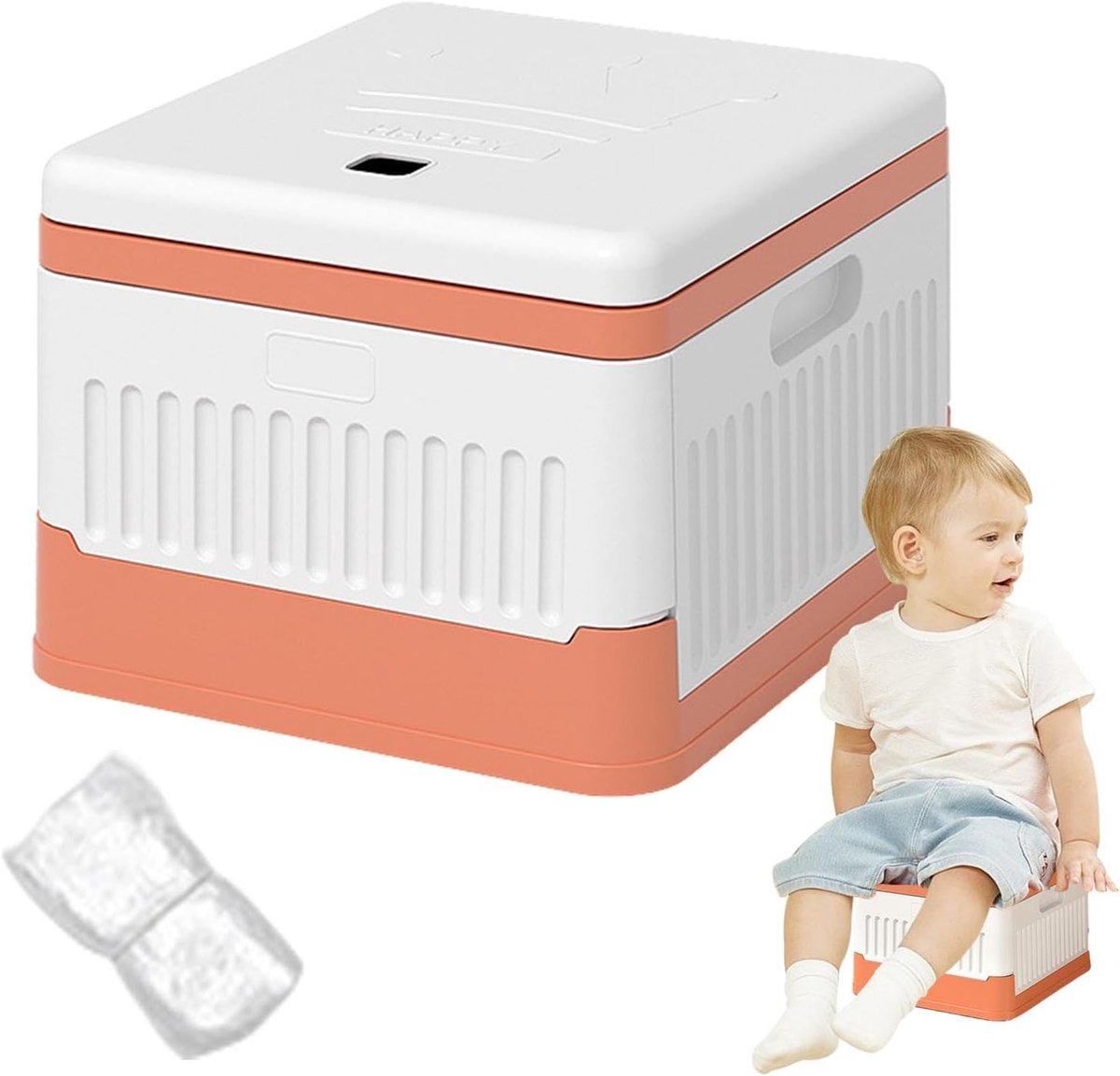 Peuter Reistoilet - Draagbaar Potje - Reizen met Kinderen - Opvouwbaar en Compact - 25.5 x 22 x 17 cm