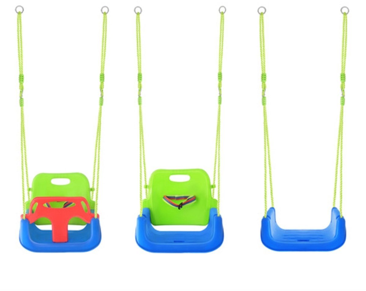 3-in-1 Kinderschommel met Veiligheidsbeugel & Rugleuning – Verstelbare Touwen 120-150 cm – Binnen & Buiten – Max 30 kg – peuter schommel veilig –baby schommel stoel – kinder schommel verstelbaar – schommel met rugleuning – 62774 — afbeelding 7