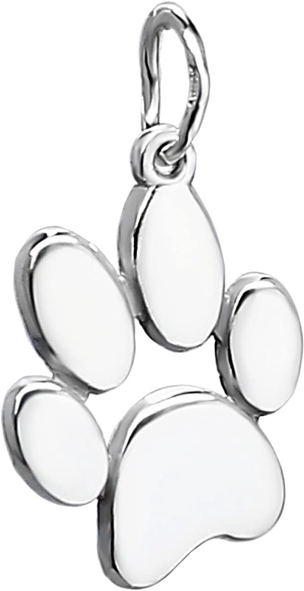 Hondenpoot Ketting Hanger - Dierenpoot Sieraden - Dagelijks Dragen - Tweezijdig Ontwerp - 19mm Hanger - Zilverkleurig