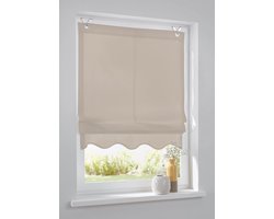 Rolgordijn met Oogjes - Decoratief Gordijn - Raambekleding - Montage zonder boren - 60 x 140 cm - Natuurlijk