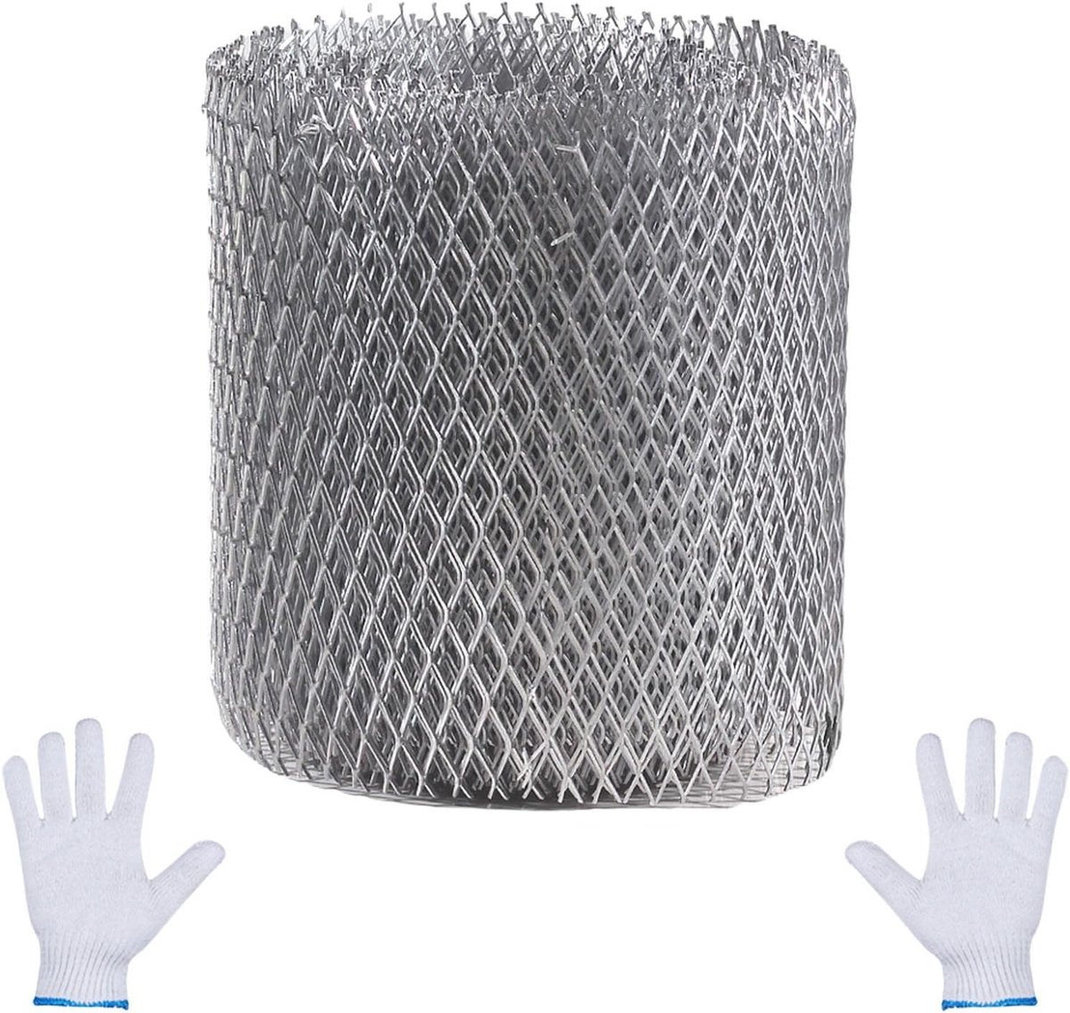 Goot Bescherming - Bladervanger Net - Dakgoot Schoonhouden - Roestvrij Aluminium - 12.7cm x 5.9m - Zilver