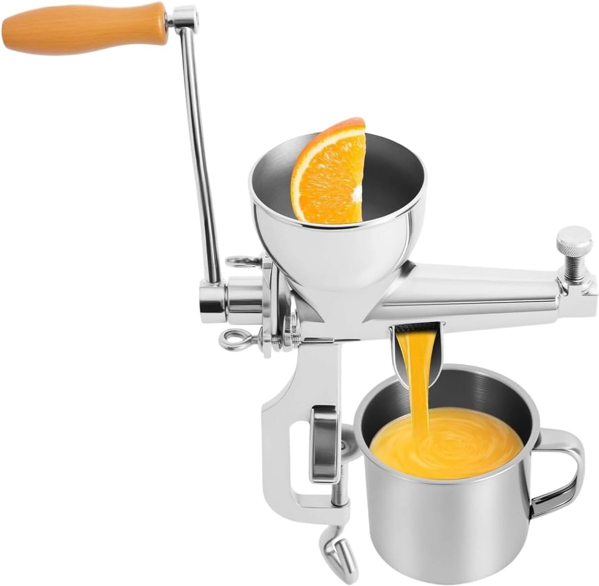 Handmatige Sapcentrifuge - Citruspers - Gezond Sap Maken - Duurzaam Roestvrij Staal - 32x12x32 cm